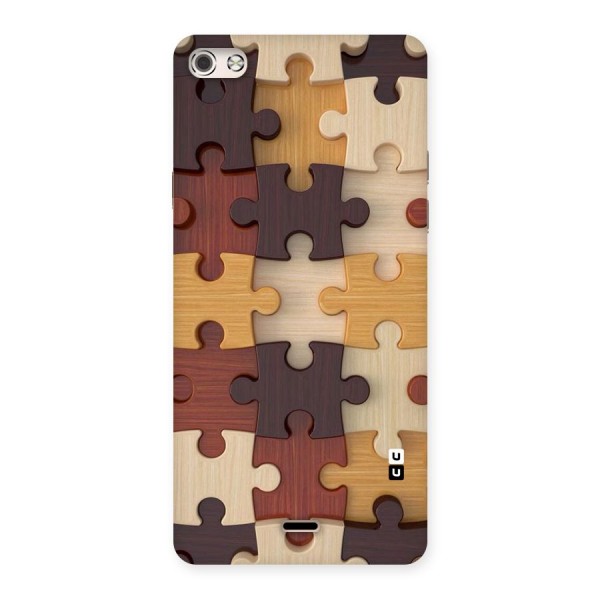 Wooden Puzzle (Printed) Back Case for Micromax Canvas Silver 5