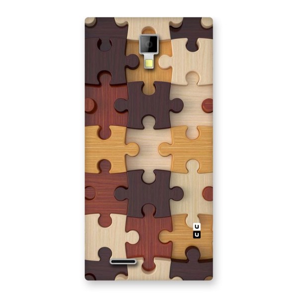 Wooden Puzzle (Printed) Back Case for Micromax Canvas Xpress A99