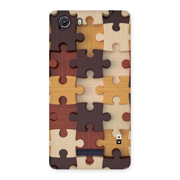 Wooden Puzzle (Printed) Back Case for Micromax Unite 3