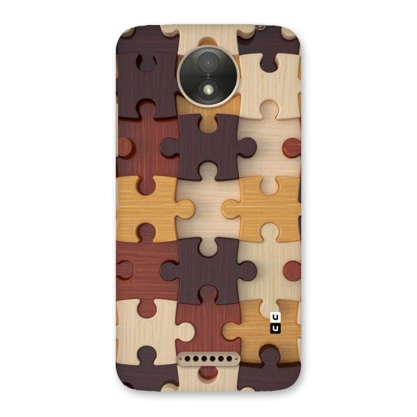 Wooden Puzzle (Printed) Back Case for Moto C Plus