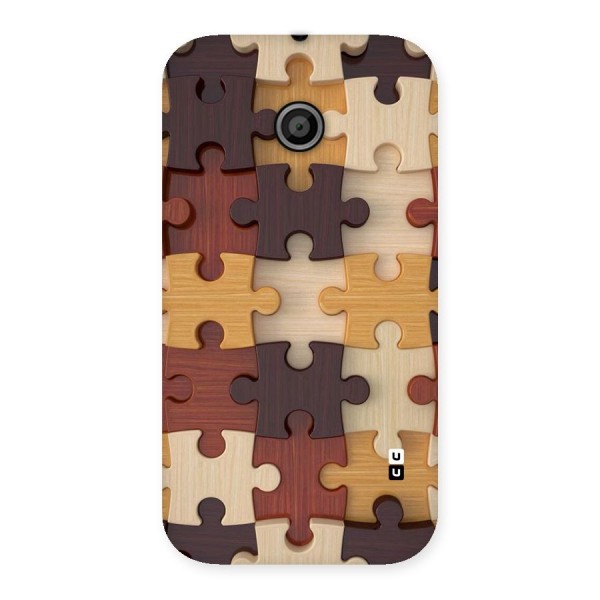 Wooden Puzzle (Printed) Back Case for Moto E