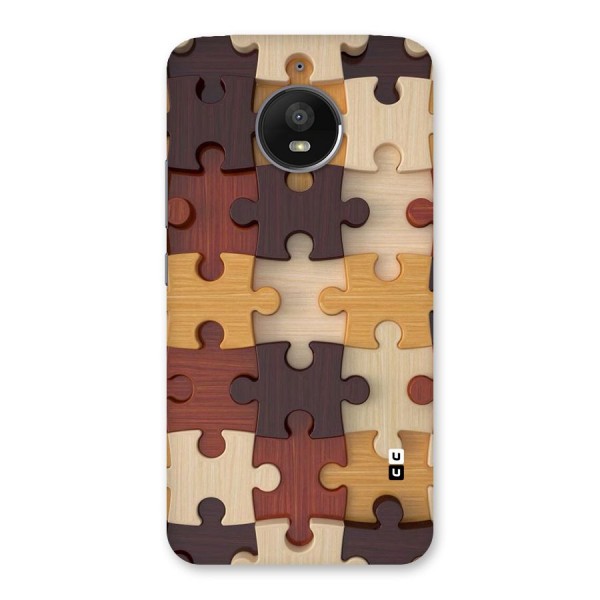 Wooden Puzzle (Printed) Back Case for Moto E4 Plus