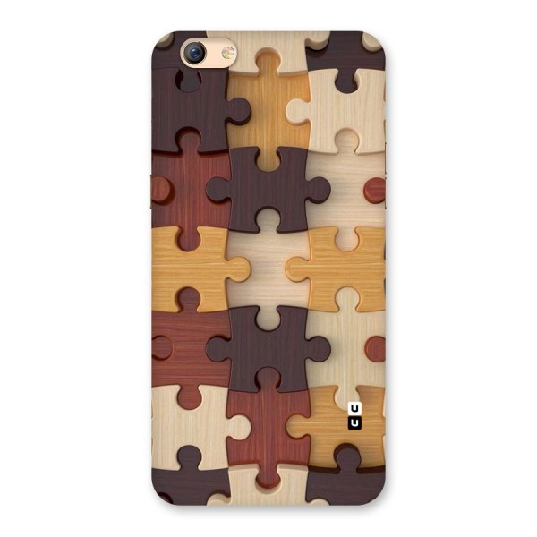 Wooden Puzzle (Printed) Back Case for Oppo F3 Plus