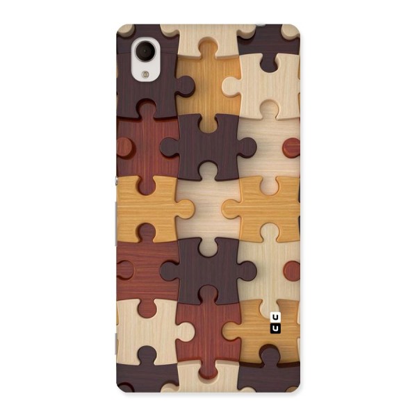 Wooden Puzzle (Printed) Back Case for Xperia M4 Aqua