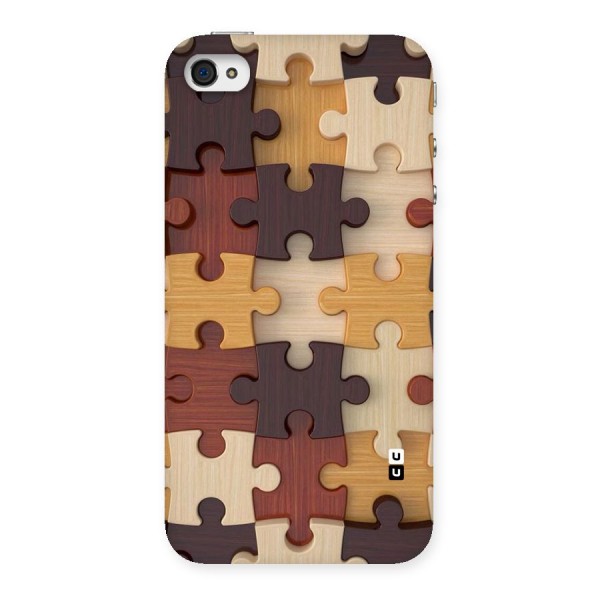 Wooden Puzzle (Printed) Back Case for iPhone 4 4s