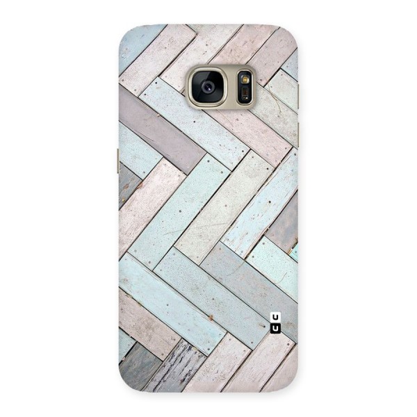 Wooden ZigZag Design Back Case for Galaxy S7