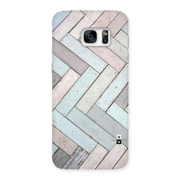 Wooden ZigZag Design Back Case for Galaxy S7 Edge