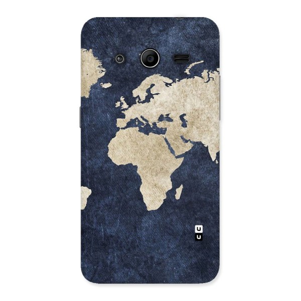 World Map Blue Gold Back Case for Galaxy Core 2
