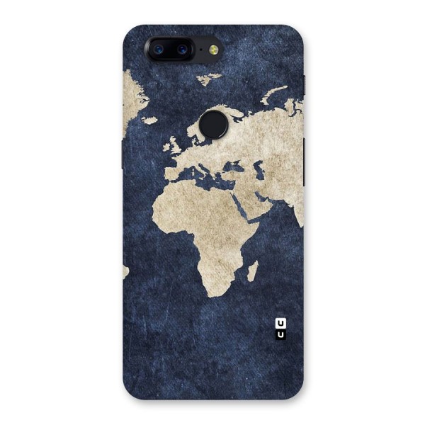 World Map Blue Gold Back Case for OnePlus 5T