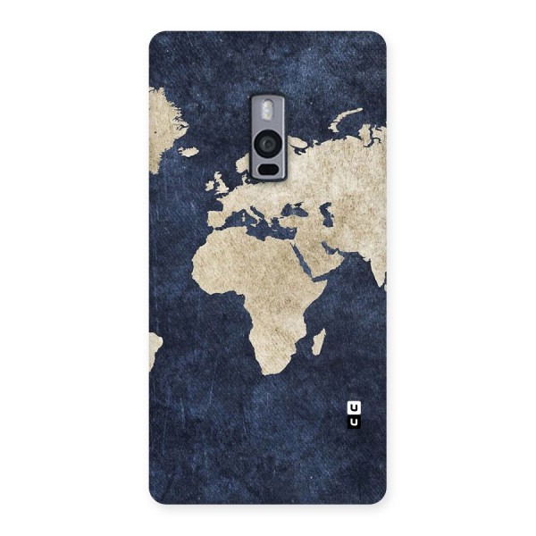 World Map Blue Gold Back Case for OnePlus Two