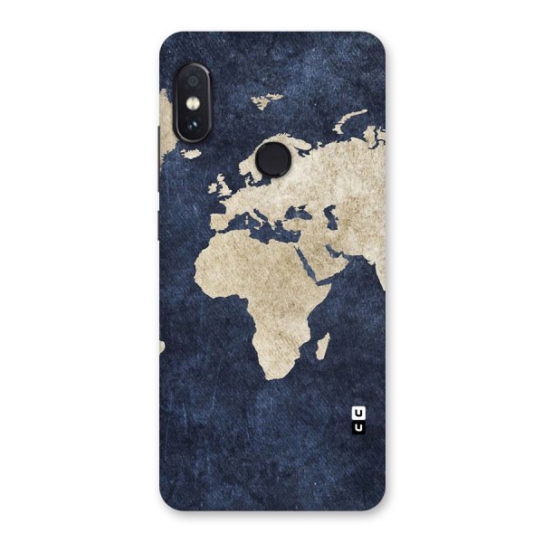 World Map Blue Gold Back Case for Redmi Note 5 Pro