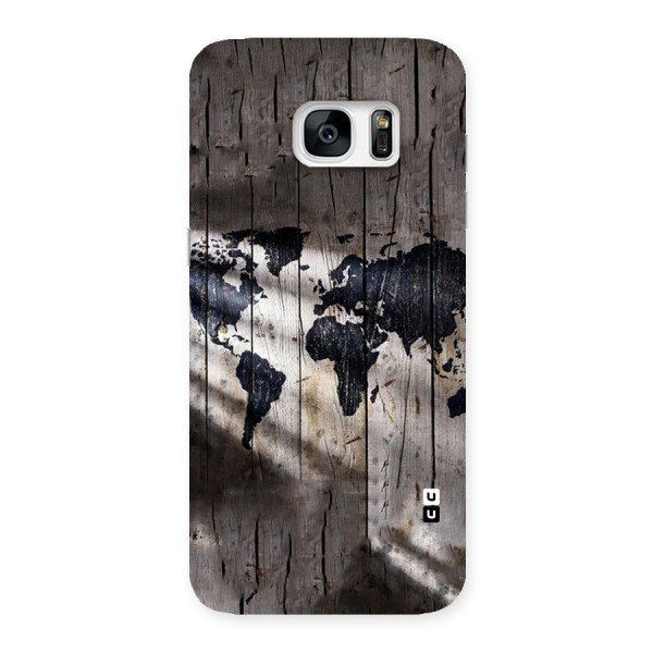 World Map Wood Design Back Case for Galaxy S7 Edge