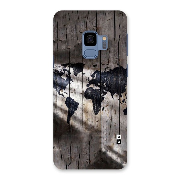World Map Wood Design Back Case for Galaxy S9