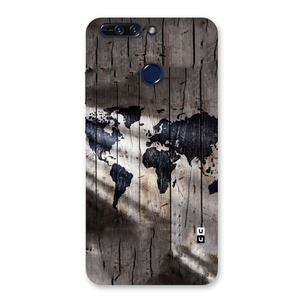 World Map Wood Design Back Case for Honor 8 Pro