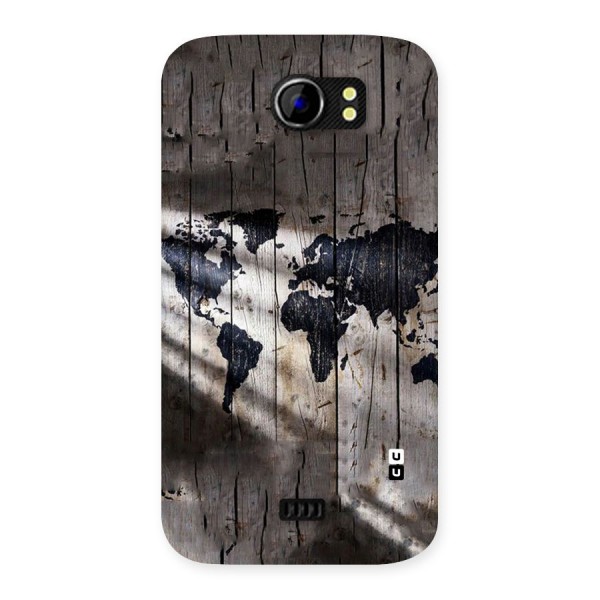 World Map Wood Design Back Case for Micromax Canvas 2 A110