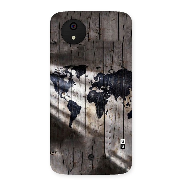 World Map Wood Design Back Case for Micromax Canvas A1
