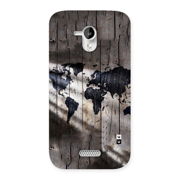 World Map Wood Design Back Case for Micromax Canvas HD A116