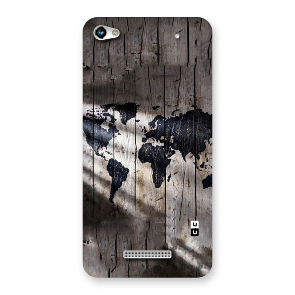 World Map Wood Design Back Case for Micromax Hue 2