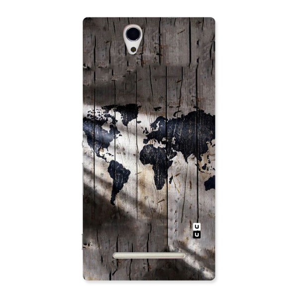 World Map Wood Design Back Case for Sony Xperia C3