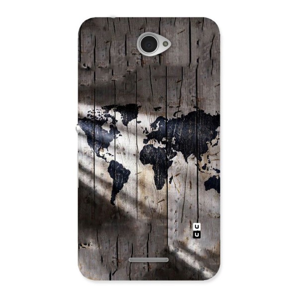 World Map Wood Design Back Case for Sony Xperia E4