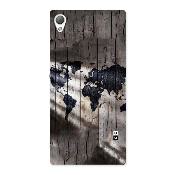 World Map Wood Design Back Case for Sony Xperia Z3