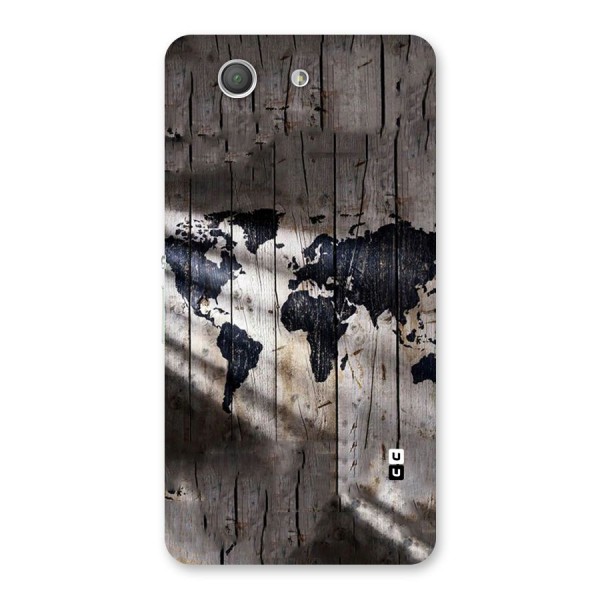 World Map Wood Design Back Case for Xperia Z3 Compact