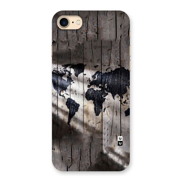 World Map Wood Design Back Case for iPhone 7