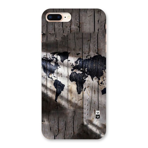 World Map Wood Design Back Case for iPhone 8 Plus