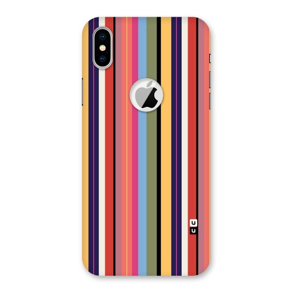 Wrapping Stripes Back Case for iPhone XS Logo Cut