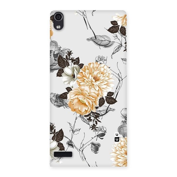 Yellow Floral Back Case for Ascend P6