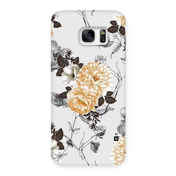 Yellow Floral Back Case for Galaxy S7 Edge