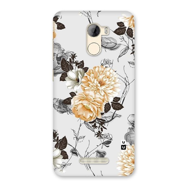 Yellow Floral Back Case for Gionee A1 LIte