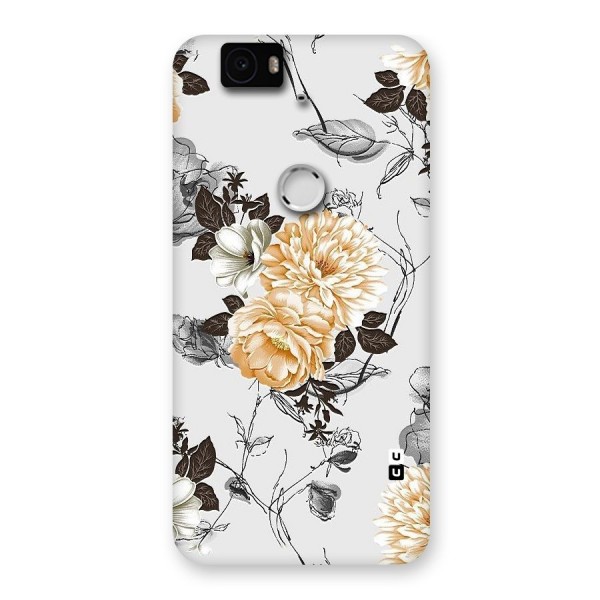 Yellow Floral Back Case for Google Nexus-6P