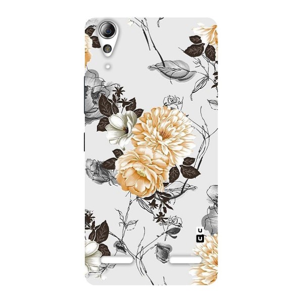Yellow Floral Back Case for Lenovo A6000