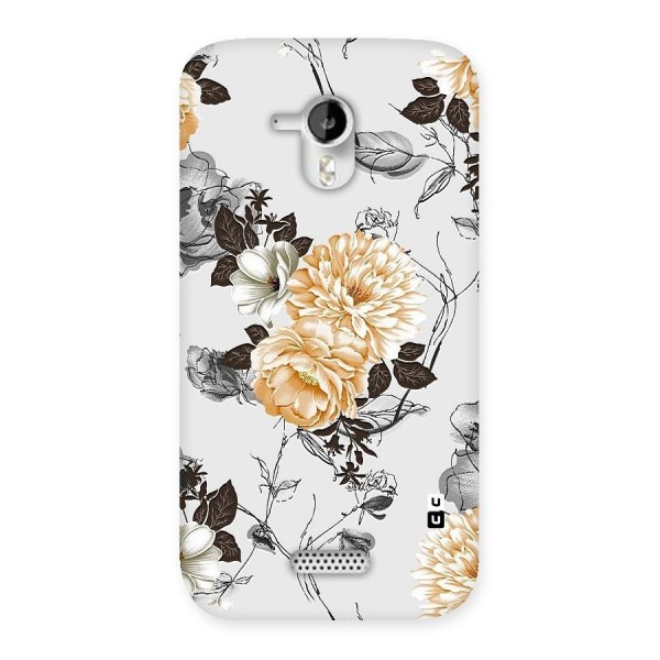 Yellow Floral Back Case for Micromax Canvas HD A116