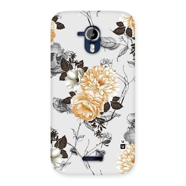 Yellow Floral Back Case for Micromax Canvas Magnus A117