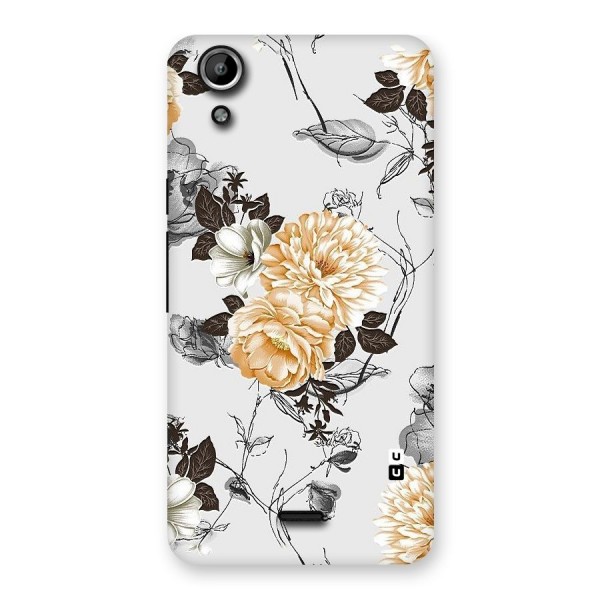 Yellow Floral Back Case for Micromax Canvas Selfie Lens Q345