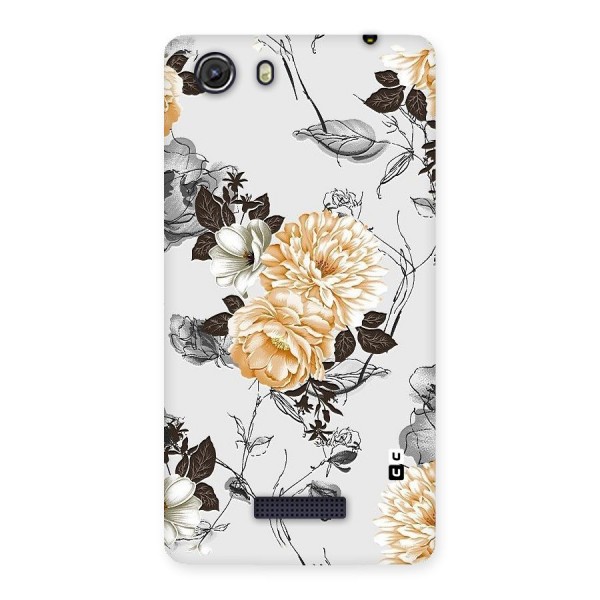 Yellow Floral Back Case for Micromax Unite 3
