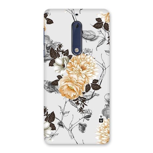 Yellow Floral Back Case for Nokia 5