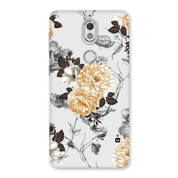 Yellow Floral Back Case for Nokia 7