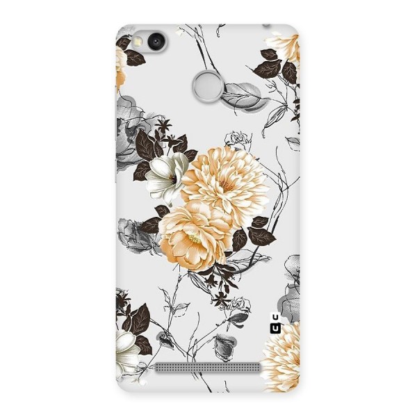 Yellow Floral Back Case for Redmi 3S Prime