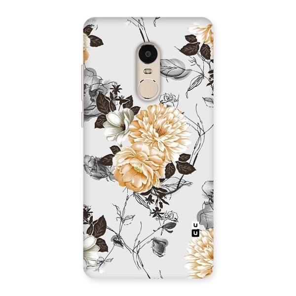 Yellow Floral Back Case for Xiaomi Redmi Note 4