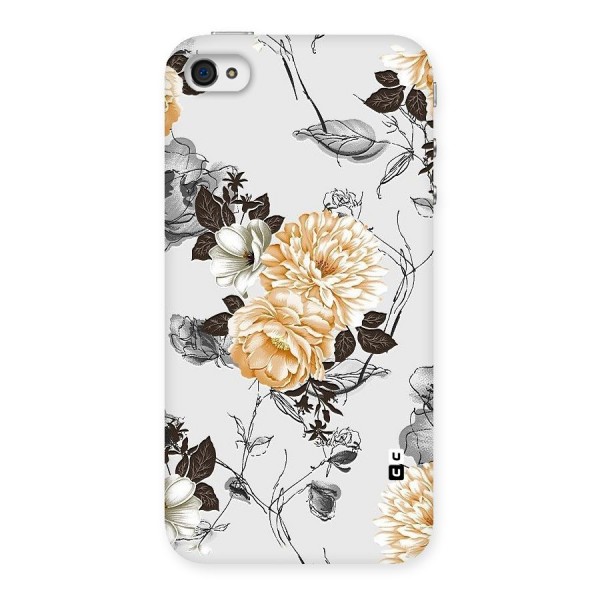 Yellow Floral Back Case for iPhone 4 4s