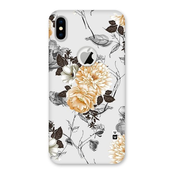 Yellow Floral Back Case for iPhone X Logo Cut