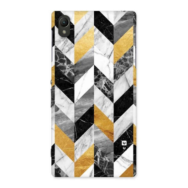 Yellow Grey Marble Back Case for Sony Xperia Z1