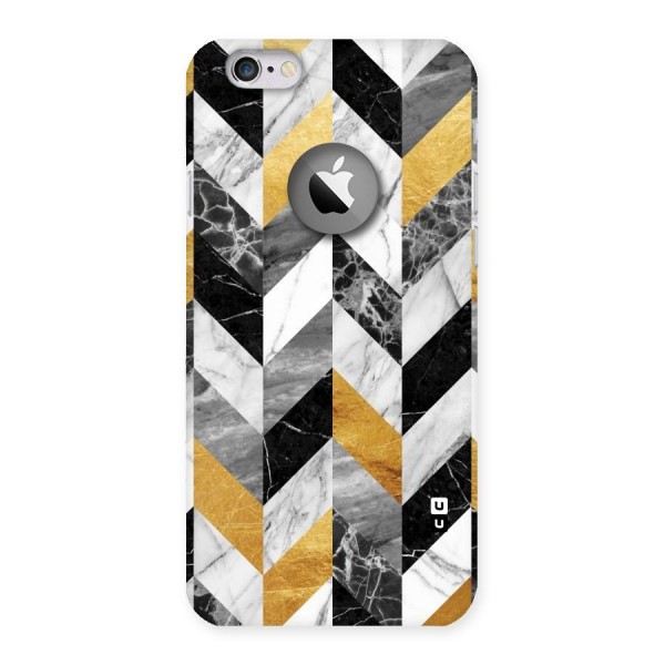 Yellow Grey Marble Back Case for iPhone 6 Logo Cut