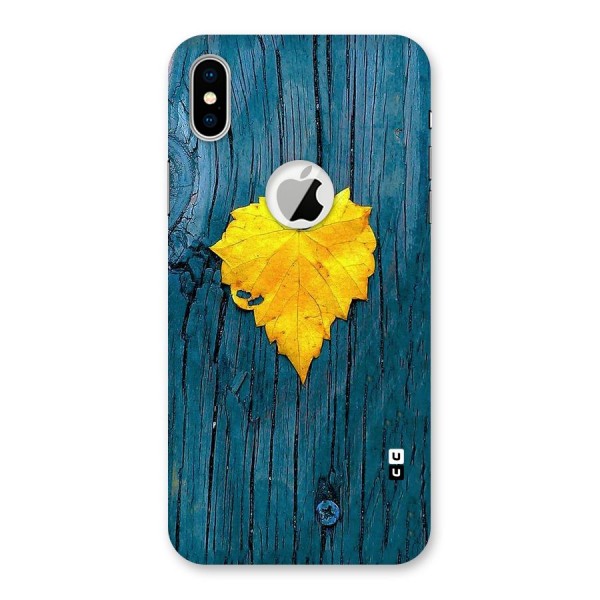 Yellow Leaf Back Case for iPhone X Logo Cut