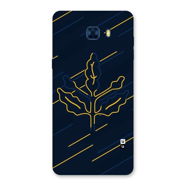 Yellow Leaf Line Back Case for Galaxy C7 Pro