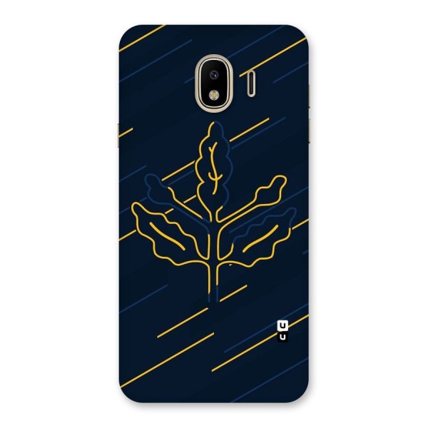 Yellow Leaf Line Back Case for Galaxy J4