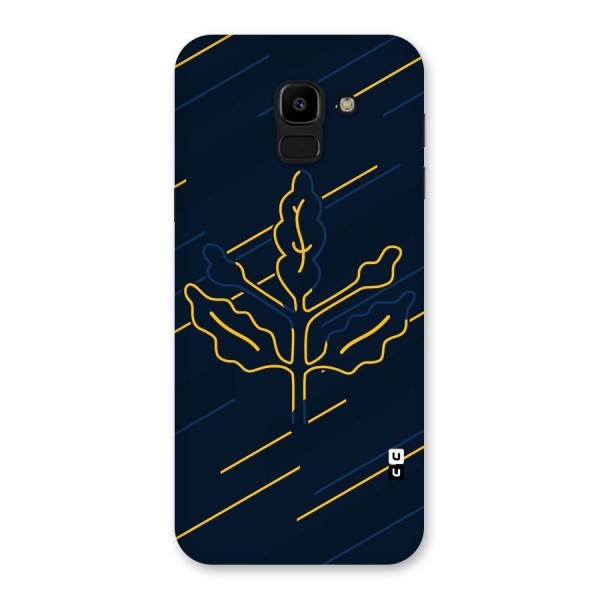 Yellow Leaf Line Back Case for Galaxy J6